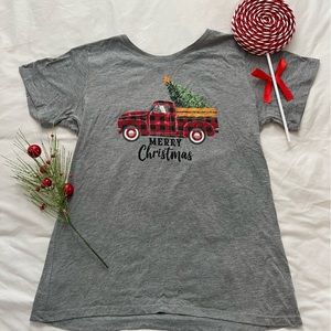 Gray Christmas Graphic Women's Top
